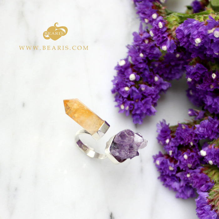 Sortija Drusa Amatista + Citrino