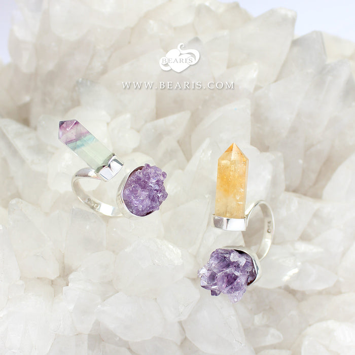 Sortija Drusa Amatista + Citrino
