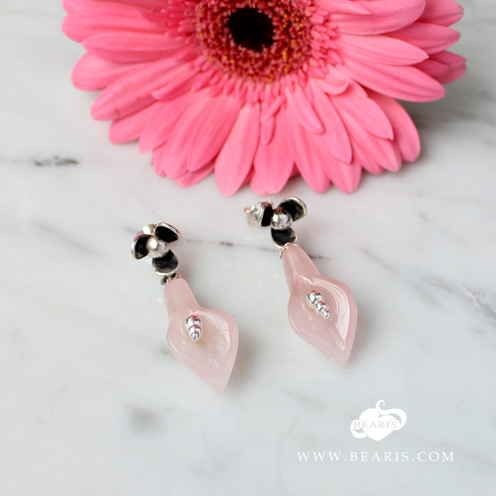 Aretes Primavera Cuarzo Rosa