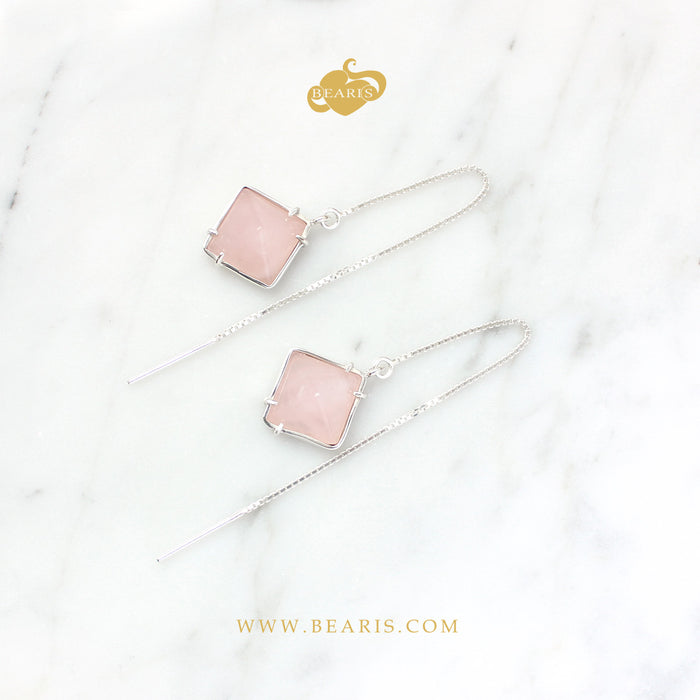 Aretes Divina Cuarzo  Rosa